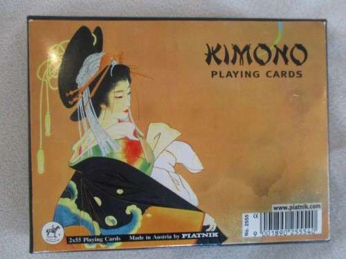 PLATNIK, AUSTRIA PLAYING CARDS - TWO PACKS OF KIMONO CARDS IN ORIGINAL BOX