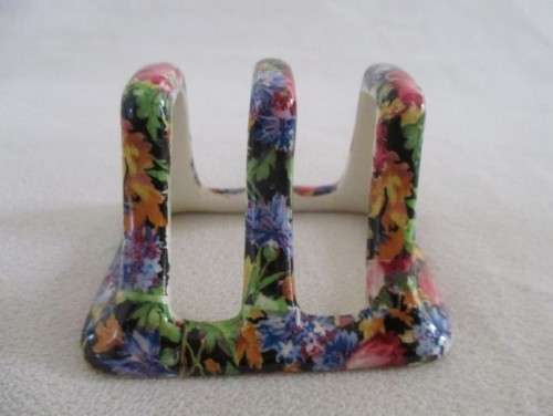 TWO RARE VINTAGE ROYAL WINTON CHINTZ TOAST RACKS FOR THAT SPECIAL BREAKFAST