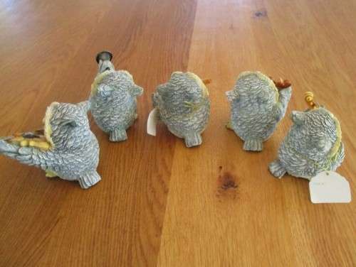 THE MOST ADORABLE HANDCRAFTED AND HAND PAINTED OWL ORCHESTRA BY COLLECTIBLE FEATURES