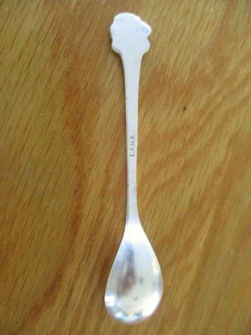 Vintage Silverplated Teaspoon with Narcissus Design and Sugar Lump Teaspoon Tong