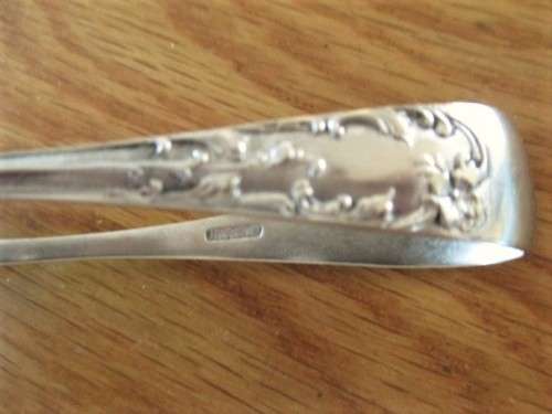 Vintage Silverplated Teaspoon with Narcissus Design and Sugar Lump Teaspoon Tong