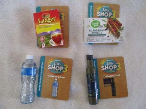 A BATCH OF 15 CHECKERS LITTLE SHOP 3 ITEMS WITH COLLECTOR'S CARDS - NO DUPLICATES