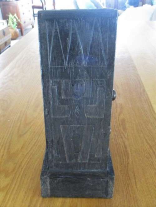 INTERESTING VINTAGE AFRICAN CARVED WOODEN WHATNOT BOX/STORAGE CABINET WITH TWO DRAWERS