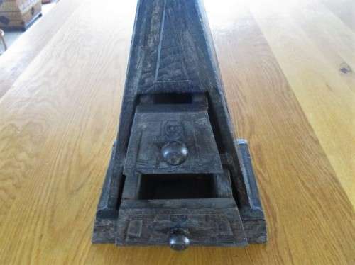 INTERESTING VINTAGE AFRICAN CARVED WOODEN WHATNOT BOX/STORAGE CABINET WITH TWO DRAWERS