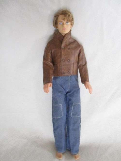 MATTEL KEN DOLL (BARBIE'S BOYFRIEND) IN COOL "LEATHER" JACKET AND JEANS