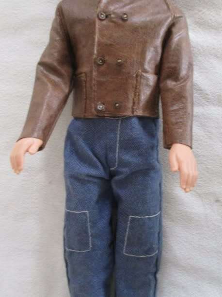 MATTEL KEN DOLL (BARBIE'S BOYFRIEND) IN COOL "LEATHER" JACKET AND JEANS