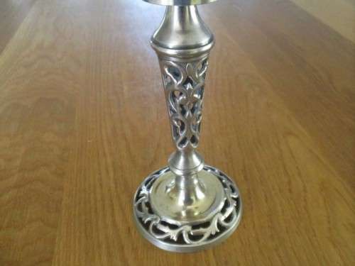ORNATE CANDLESTICK WITH GLASS COVER