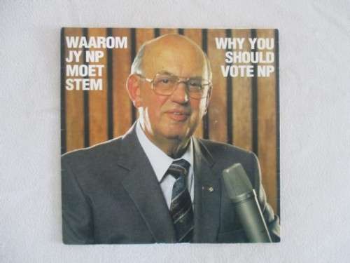 POLITICAL HISTORY - 6 MAY 1987 BOOKLET AND RECORD - ENGLISH AND AFRIKAANS - WHY YOU SHOULD VOTE NP