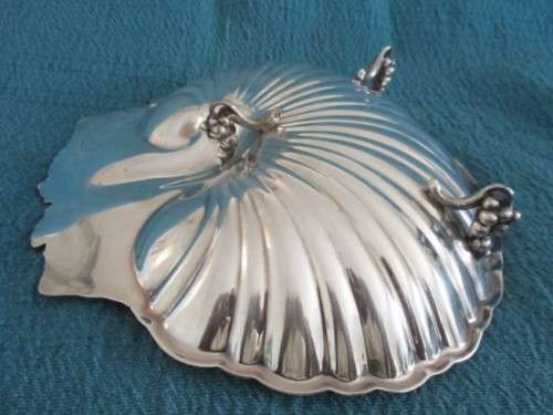 Relisted - Large Reed & Barton 209 silver plated footed scallop shell dish