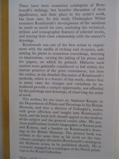 1969 - REMBRANDT AS AN ETCHER  - COMPLETE SET OF TWO VOLUMES - HARD COVERS WITH DUST COVERS