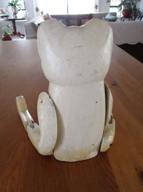 FOR WULEES ONLY - A LARGE VINTAGE SHELF-SITTING/PUPPET-LIKE WOODEN BEAR FROM DAYS GONE BY