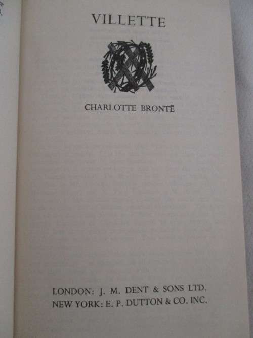 1933 HARD COVER - VILLETTE BY CHARLOTTE BRONTE
