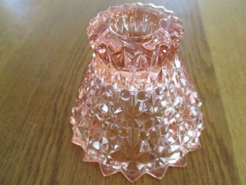 VERY UNUSUAL VINTAGE PINK DEPRESSION GLASS - BON-BON DISH AND CANDLE HOLDER IN ONE