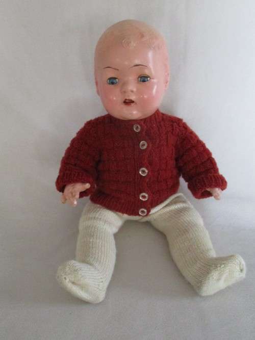 ANTIQUE RELIABLE, CANADA DOLL  - OPEN/CLOSE EYES & TWO CUTE FRONT TEETH