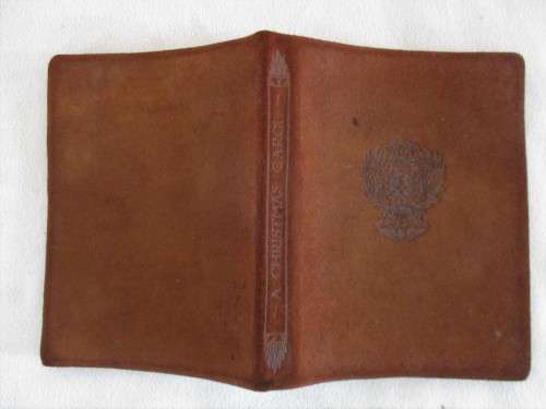 FOR ANCHEN ONLY - EARLY 1900`s - A CHRISTMAS CAROL BY CHARLES DICKENS - BROWN SUEDE COVER