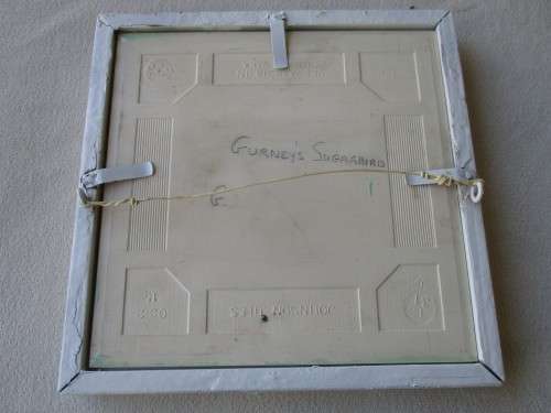 VINTAGE FRAMED HAND PAINTED JOHNSON SOUTH AFRICA TILE - GURNEY`S SUGARBIRD - SIGNED