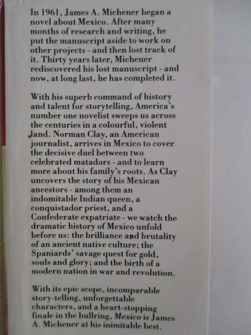 MEXICO BY JAMES A. MICHENER - HARD COVER PLUS DUST JACKET