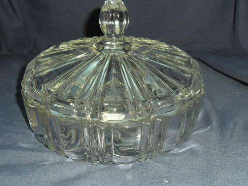 Stunning Cut Glass Dish with Lid Perfect condition
