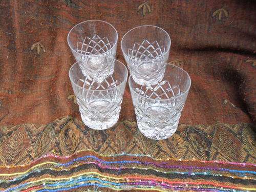 Four Exquisite Waterford Chrystal Whiskey Glasses