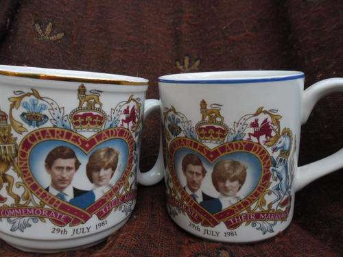 Two beautiful Lady Di and Prince Charles Commemorative Mugs
