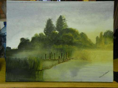 "MISTY MORNING" OIL ON CANVAS SIGNED BY ARTIST