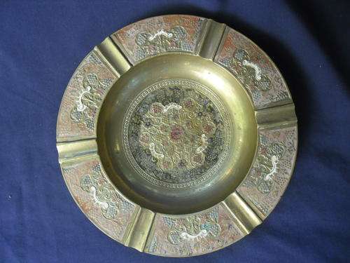 ORNATE VINTAGE BRASS ASHTRAY