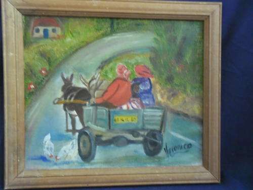 CHARMING LITTLE PAINTING : OIL ON BOARD SIGNED BY ARTIST