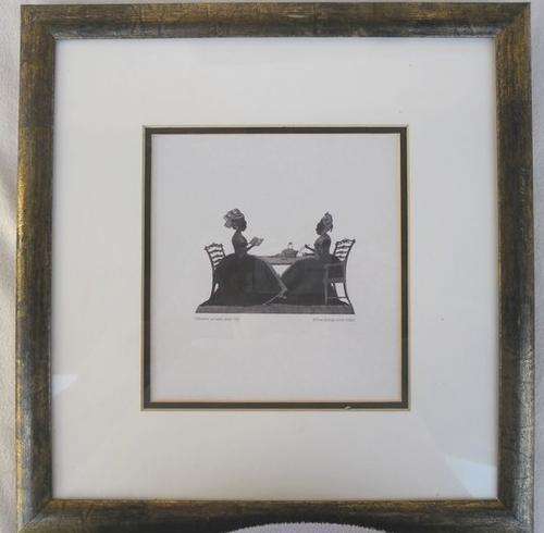 STUNNING FRAMED OFFICIAL PHOTOGRAPH OF 1782 SILHOUETTE FROM THE VICTORIA AND ALBERT MUSEUM