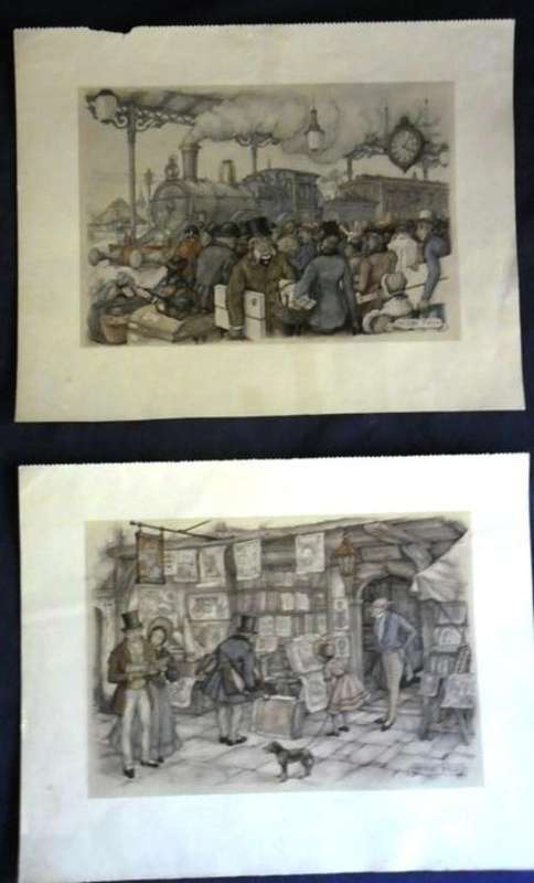 TWO VINTAGE ANTON PIECK PRINTS JUST WAITING TO BE FRAMED!!!
