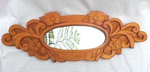 SMALL ORNATE WOOD FRAMED MIRROR - BEAUTIFULLY CARVED!!