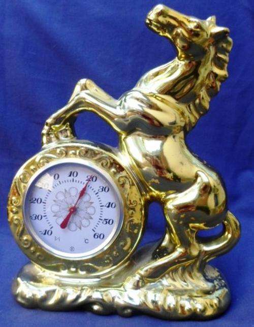 STUNNING 'PRANCING HORSE' THERMOMETER