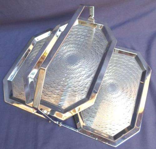 AN ABSOLUTELY STUNNING CIRCA 1950's ART DECO FOLDING THREE TIER CAKE/SNACK STAND!!
