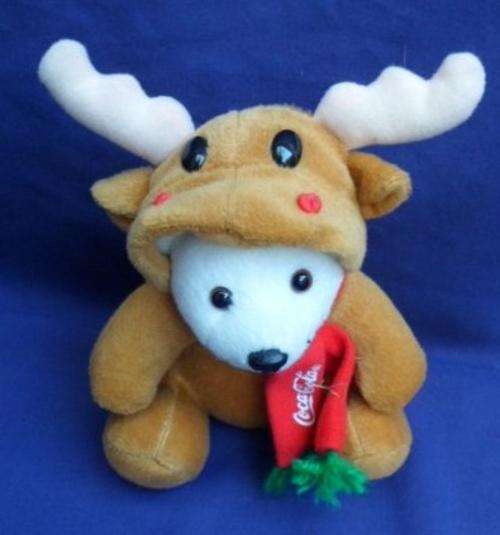 CUTE COLLECTABLE COCA-COLA POLAR BEAR IN MOOSE OUTFIT!!