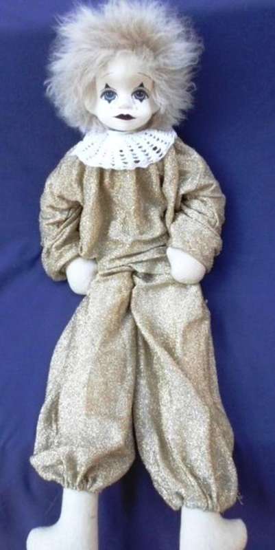 EXQUISITE LARGE 70CM VINTAGE PIERROT DOLL!!