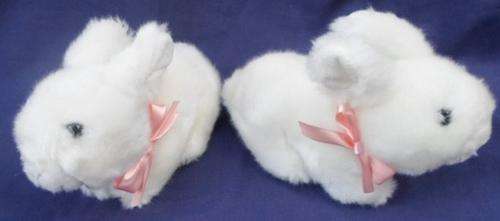 TWO SOFT WHITE, FLUFFY AND CLEAN  'VIO' BUNNY RABBITS !!