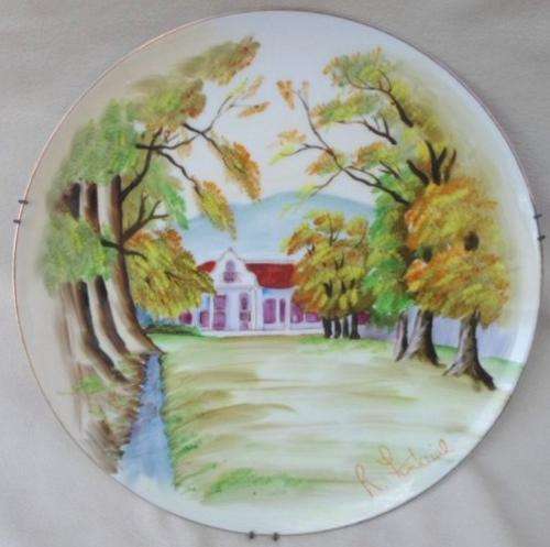 LOVELY VINTAGE HAND PAINTED WESTVILLE CHINA PLATE SIGNED R FONTAINE!!