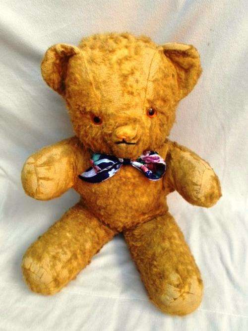 AN OLD, LARGE MOHAIR TEDDY BEAR!!