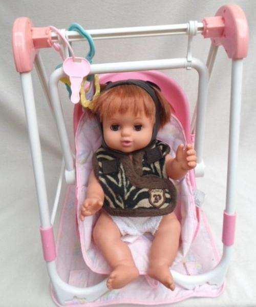 PRETTY 'KIKI BABY' DOLL'S SWING CHAIR (DOLL ONLY FOR DEMO - NOT INCLUDED)!!
