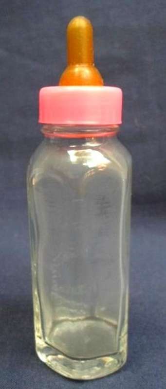 A VINTAGE GENUINE GLASS DOLL'S FEEDING BOTTLE!!