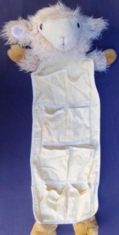 A LOVELY SOFT LAMB ORGANISER FOR BABY OR TO STORE THOSE LITTLE DOLLIES AND TOYS ETC!!