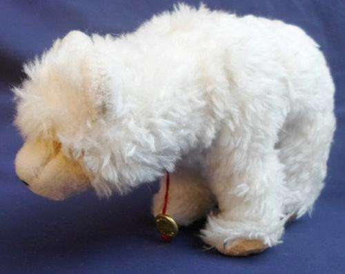 A VINTAGE 1970's/80's 'HERMANN TEDDY ORIGINAL' POLAR BEAR IN REAL BEAR POSE WITH  METAL CHEST TAG!!