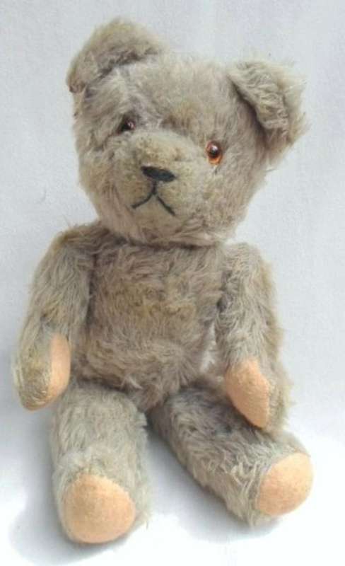 FOR TOWER HILL ONLY - A VERY OLD 1920's/30's? GREY/BLUE TEDDY BEAR!!