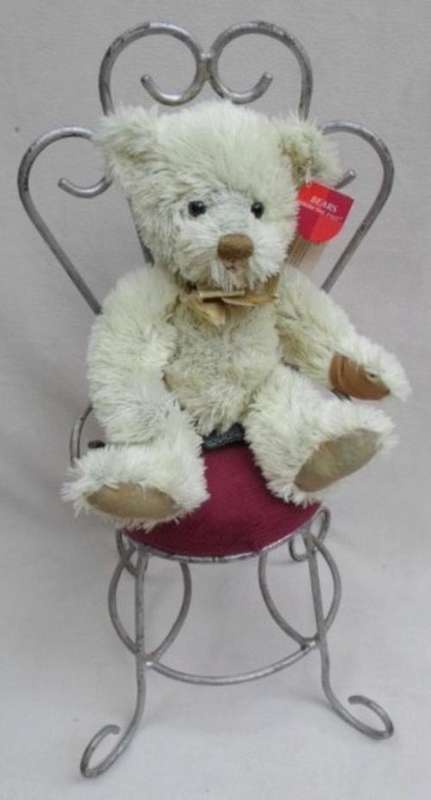 A LOVELY CAST IRON CHAIR TO DISPLAY YOUR FAVOURITE DOLL OR TEDDY!!