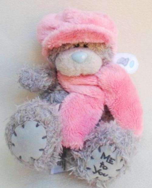 CUTE TATTY TEDDY (ME TO YOU) IN HIS PINK CAP AND SCARF!!
