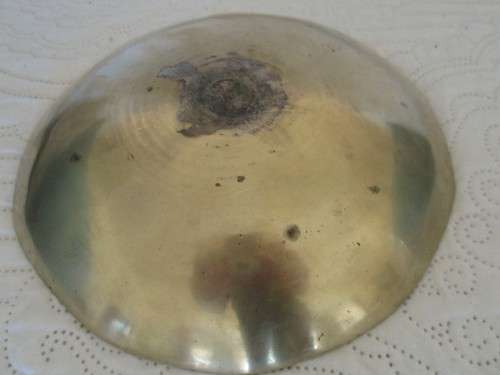 NICE-SIZED VINTAGE CHINESE HEAVY SOLID BRASS BOWL ENGRAVED WITH DRAGON (DISREGARD REFLECTIONS)