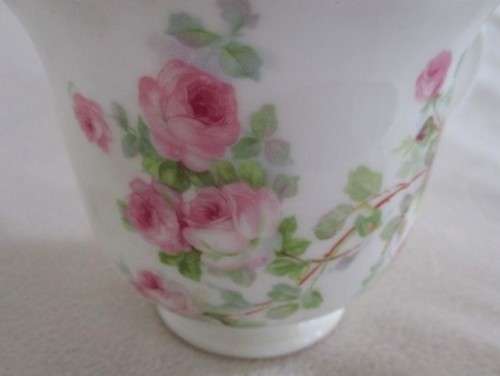 VINTAGE ENGLISH CUP AND SAUCER WITH PRETTY PINK ROSES