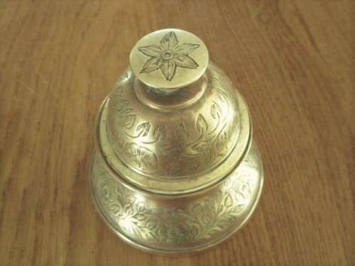 VINTAGE BRASS ELEPHANT/TEMPLE CLAW BELL WITH
