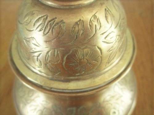VINTAGE BRASS ELEPHANT/TEMPLE CLAW BELL WITH