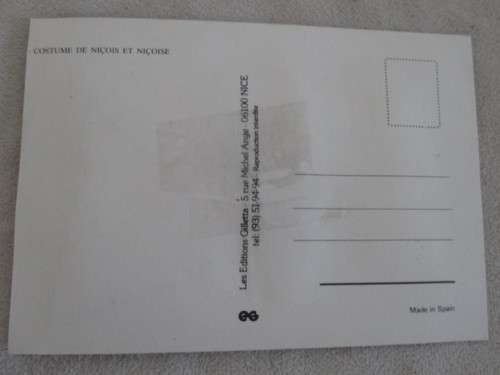 VINTAGE LES EDITIONS GILLETTA, SPAIN  POSTCARD WITH FABRIC AND LACE