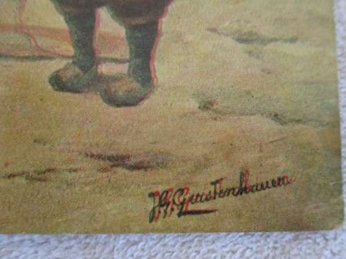 ANTIQUE POSTCARD SIGNED BY DUTCH ARTIST JOHANN GEORG GERSTENHAUER - CIRCA 1905 TO 1915